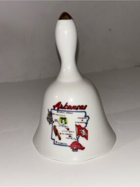 White Arkansas State Ceramic Bell